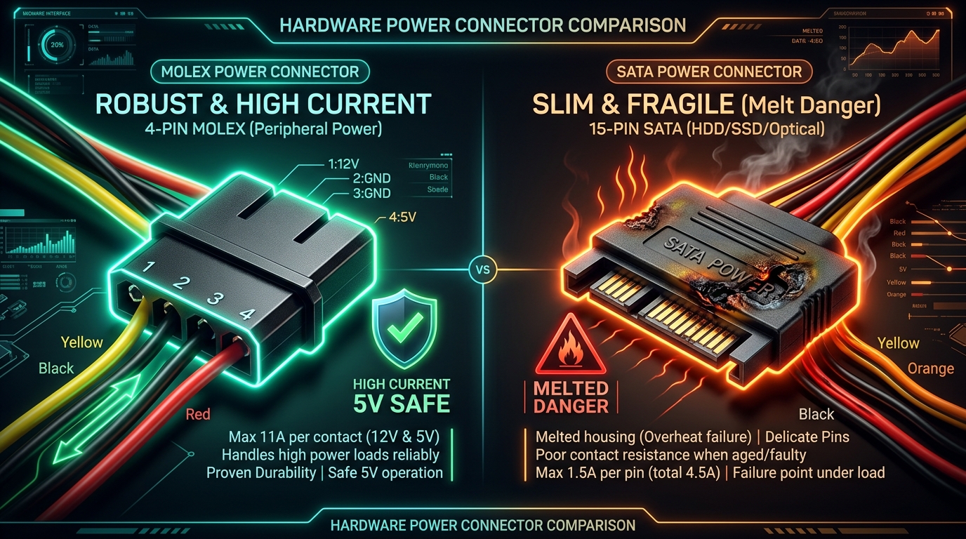 Molex vs SATA Power Comparison