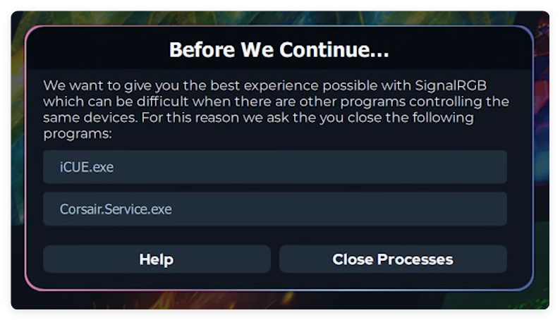 SignalRGB Conflicts