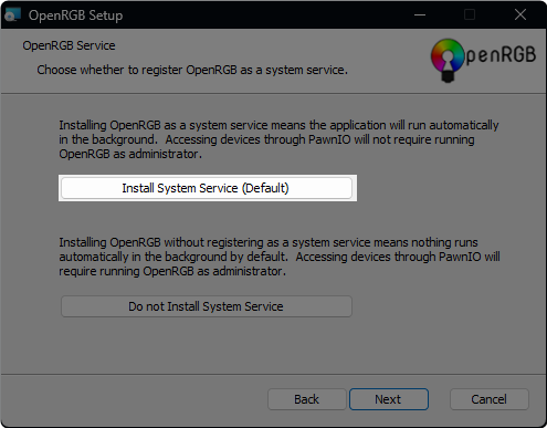 Install OpenRGB