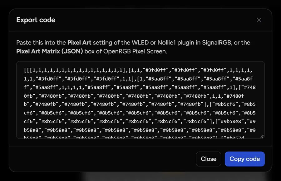 Export code
