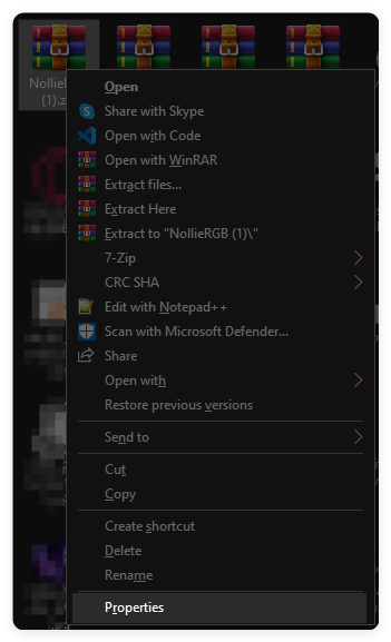 Right click Properties